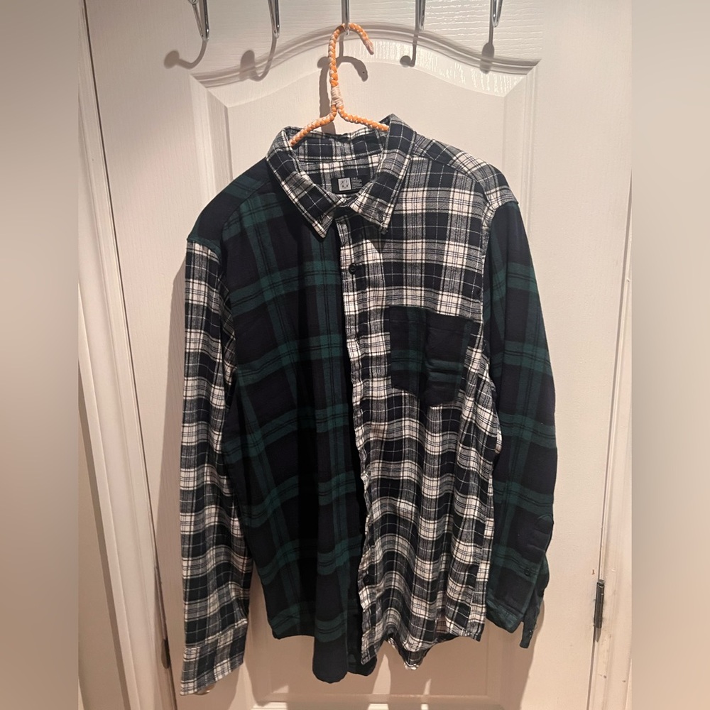Patchwork/Pattern Block Plaid shirt